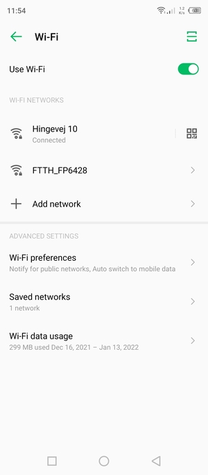 You are now connected to the Wi-Fi network