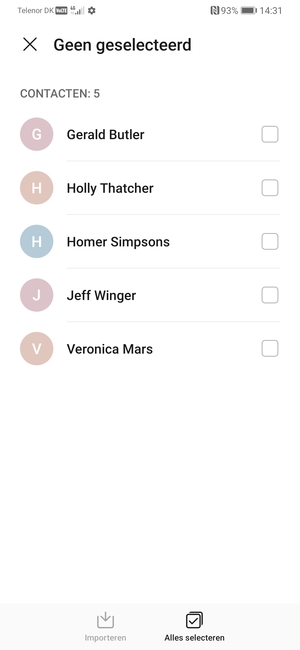 Vink het selectievakje Alles selecteren aan