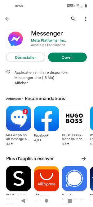 Sélectionnez Ouvrir