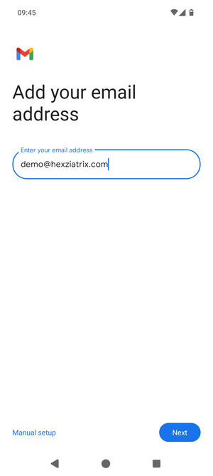 Enter your Email address and select Next