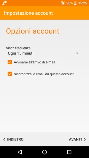 Seleziona AVANTI