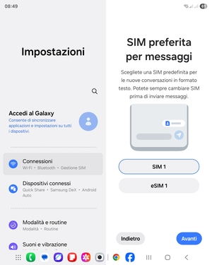 Seleziona la tua opzione preferita e poi Avanti