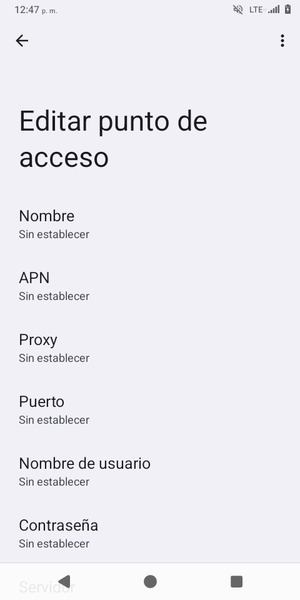 Introduzca la información de MMS