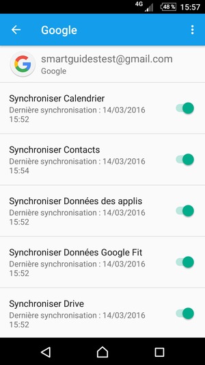 Sélectionnez le bouton du Menu