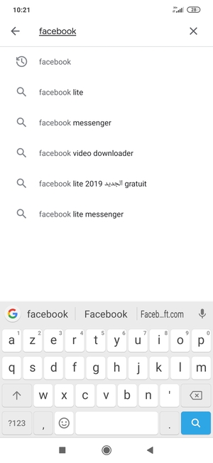 Saisissez le nom de l'appli et sélectionnez Rechercher