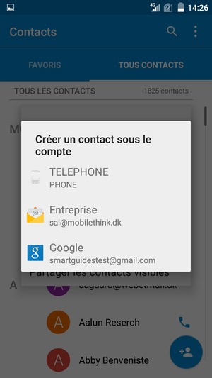 Sélectionnez votre compte Google