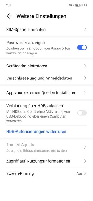Wählen Sie SIM-Sperre einrichten