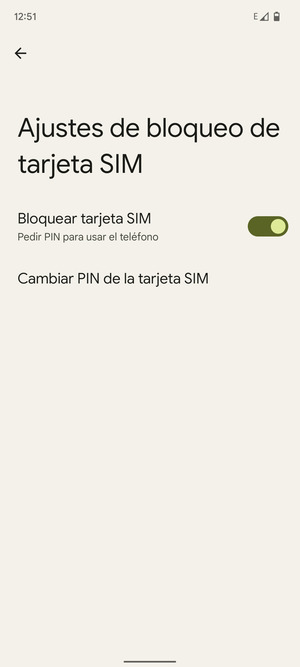 Seleccione Cambiar PIN de la tarjeta SIM