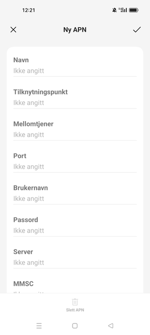 Skriv inn internett-informasjon