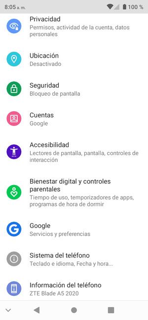 Desplácese y seleccione Cuentas
