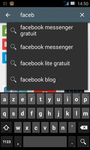 Saisissez le nom de l'appli et sélectionnez Rechercher