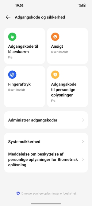 Vælg Systemsikkerhed