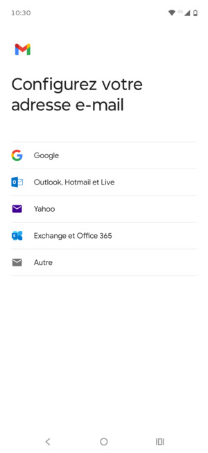Sélectionnez Google