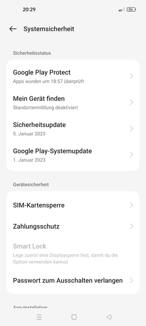 Wählen Sie  SIM-Kartensperre