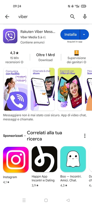 Seleziona l'applicazione