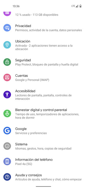 Desplácese y seleccione Sistema