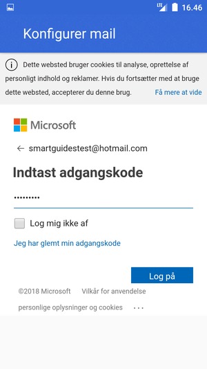 Indtast din adgangskode og vælg Log på