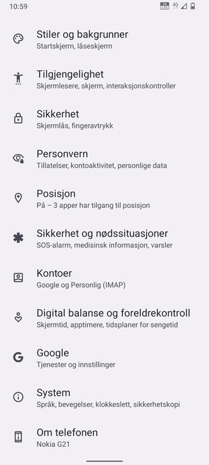 Bla til og velg System