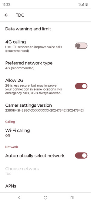 Scroll to and select APNs