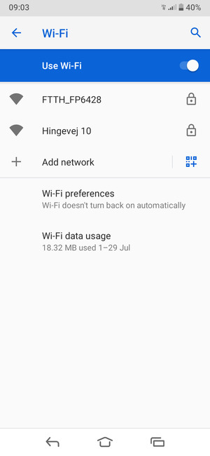 Select the wireless network you want to connect to