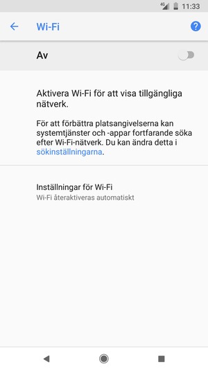 Aktivera Wi-Fi