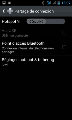 Sélectionnez Hotspot Wi-fi