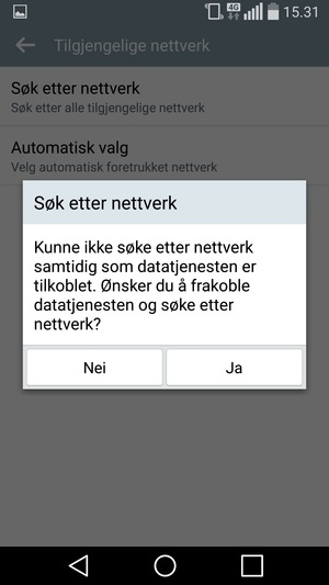 Velg Ja