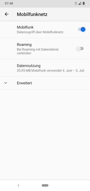 Wählen Sie Erweitert