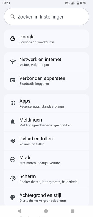 Selecteer Netwerk en internet