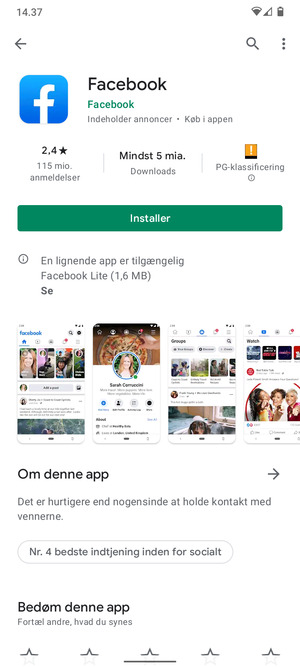 Vælg Installer