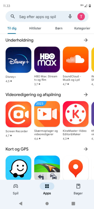 Vælg søgefeltet