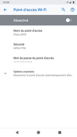 Sélectionnez Mot de passe du point d'accès