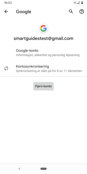 Velg Kontosynkronisering