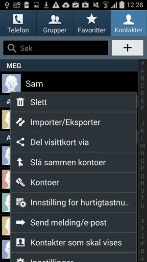 Velg Importer/Eksporter