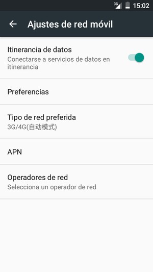Activar o desactivar Itinerancia de datos
