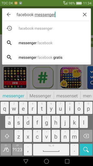Voer de app-naam in en selecteer Zoeken