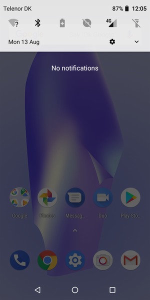 Slide down the top menu again