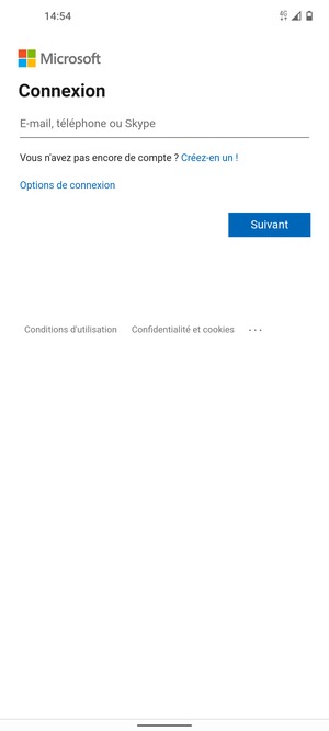 Saisissez votre adresse e-mail et sélectionnez Suivant