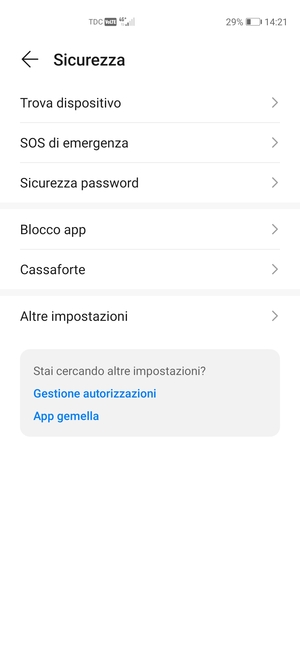 Seleziona Altre impostazioni