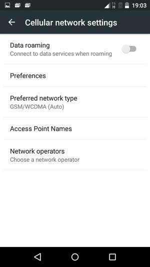 Select Preferred network type