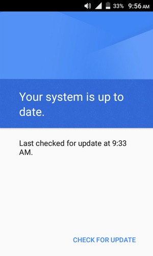 If your phone is up to date, you will see the following screen
