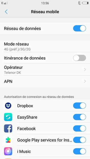 Pour changer de réseau en cas de problèmes de réseau, sélectionnez Opérateur
