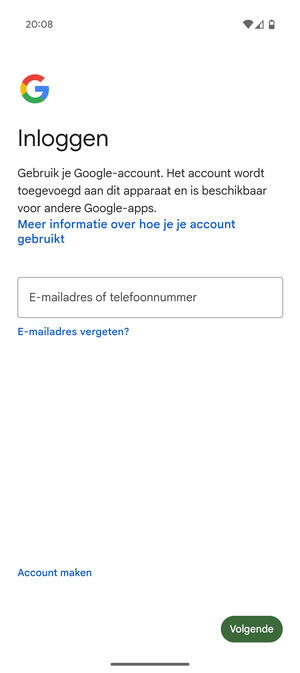 Voer uw e-mailadres in en selecteer Volgende