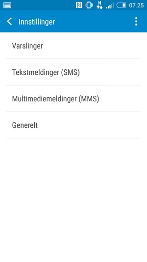 Velg Tekstmeldinger (SMS)
