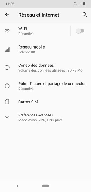 Sélectionnez Réseau mobile