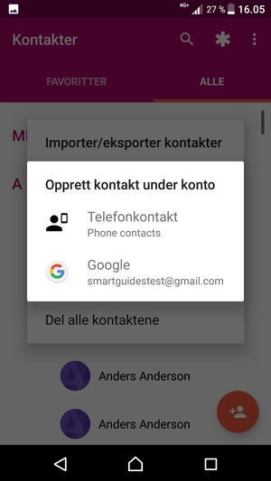 Velg din Google-konto