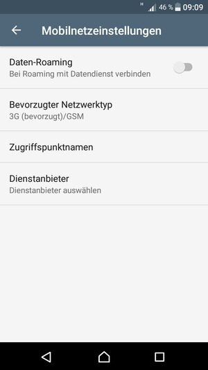 Wählen Sie Bevorzugter Netzwerktyp
