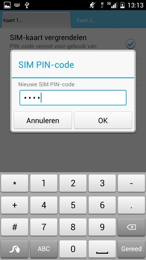 Voer uw Nieuwe SIM PIN-code in en selecteer OK