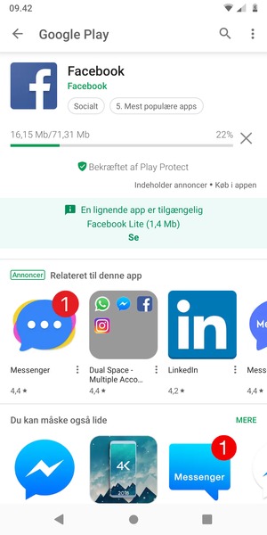 Afvent at installeringen er afsluttet