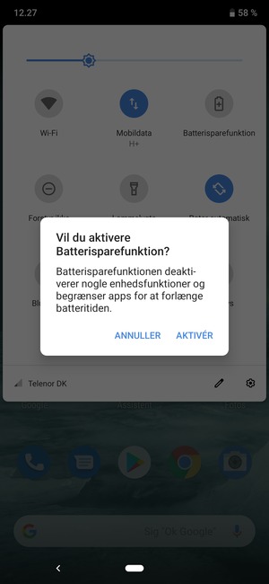 Vælg AKTIVÉR